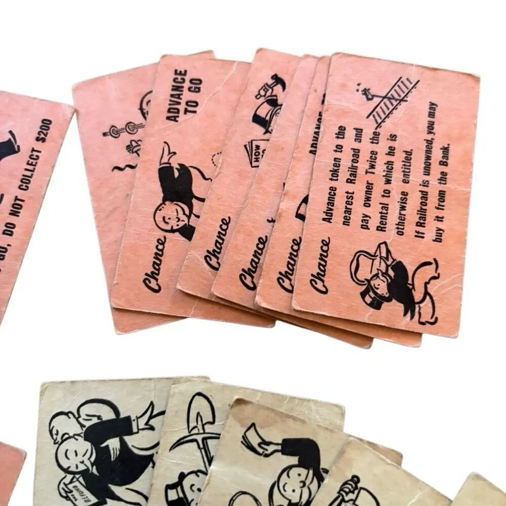 Monopoly 1940’s Chance & Community Chest Cards *Complete*